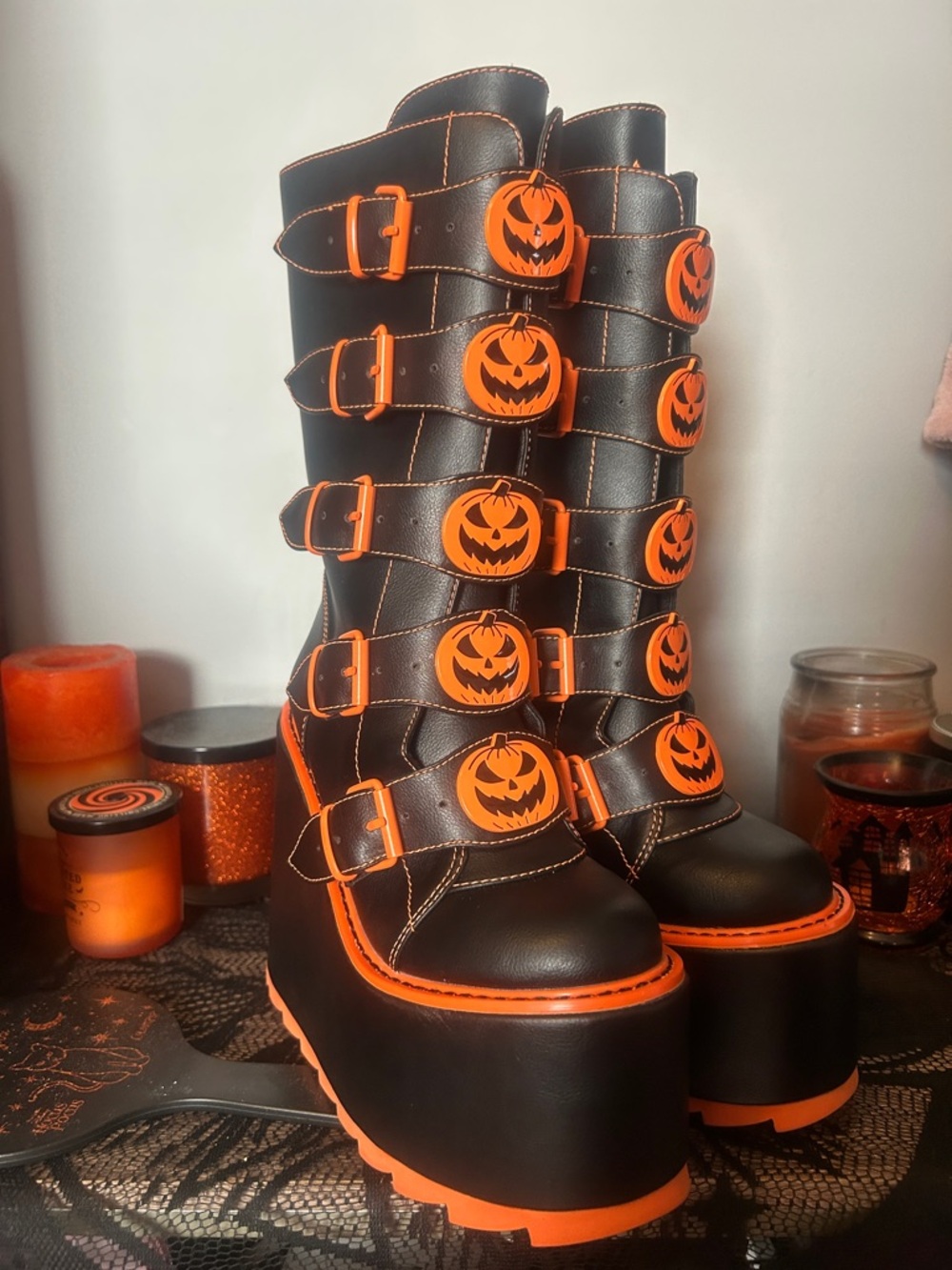 Y.R.U. Dune Jack o’lantern platform boots 6 NIB